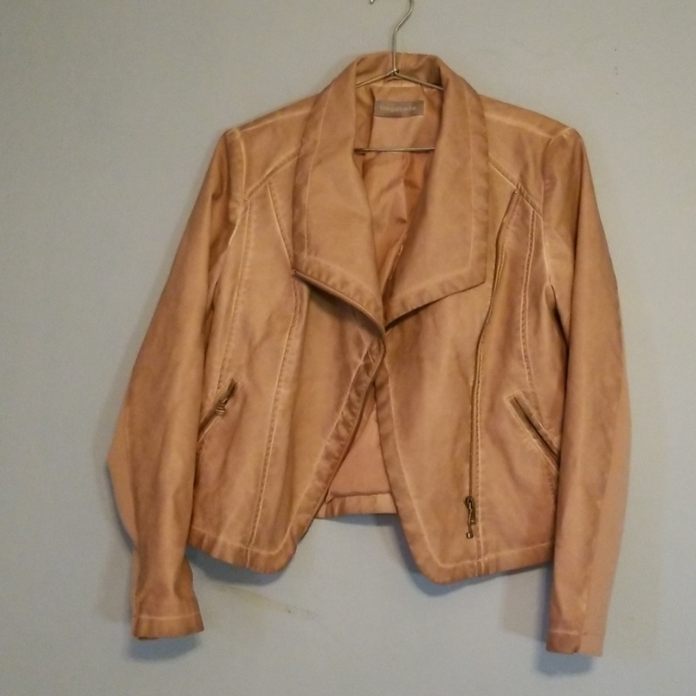 bagatelle Tan Faux Leather Utility Jacket